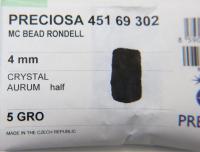 4mm Crystal Aurum Half Preciosa Bicones 36/72/144/432/720 Pieces Jewelry making beads, golden beads, rare findings, vintage supplies