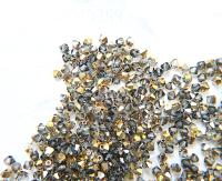 4mm Crystal Aurum Half Preciosa Bicones 36/72/144/432/720 Pieces Jewelry making beads, golden beads, rare findings, vintage supplies