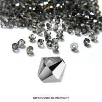 6mm Crystal Silver Night Bicone Beads Cuts 20 Gross (2880 Pieces) embroidery materials, craft vintage findings, rare embellishments