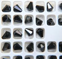 10x9MM Jet Preciosa Bell Beads Vintage 6/24/72 Pieces Article 451 56 301 fancy beads, jewelry making beads
