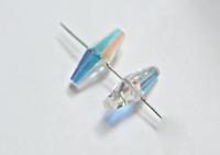 6x15 MM Crystal AB Preciosa elongated bicone beads centre hole Vintage 2/6/24/72 Pieces Article 451 53 384 fancy beads, jewelry making beads