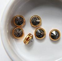 Swarovski 39ss Rivoli Sewon Settings in Crystal Black Patina 6/12/36 Pieces GOLD SETTINGS jewelry making, embroidery materials, vintage