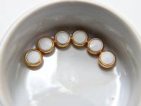 Swarovski 39ss Rivoli Sewon Settings in Chalk White 6/12/36 Pieces GOLD SETTINGS, Metal findings, vintage components, jewelry making