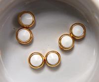 Swarovski 39ss Rivoli Sewon Settings in Chalk White 6/12/36 Pieces GOLD SETTINGS, Metal findings, vintage components, jewelry making