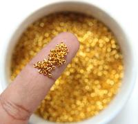 1.7mm Micro GOLD Plated Tube Beads 5/10/100/500 Grams High Quality Nail Art / Haute Couture Embroidery