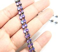 16ss Swarovski 2088 Chain Flat Back Crystal Heliotrope 4mm 0.5/1/2/5 Meters Vintage Black Settings Wedding Supplies|Jewelry Making