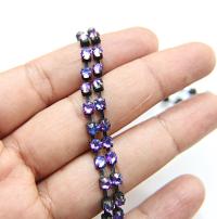 16ss Swarovski 2088 Chain Flat Back Crystal Heliotrope 4mm 0.5/1/2/5 Meters Vintage Black Settings Wedding Supplies|Jewelry Making