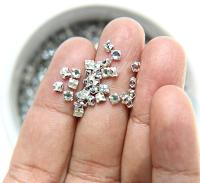 12ss Clear Flatback Swarovski Rose Montees, 3.25mm Silver Plated Mounted Rose Montees, in colors, sewon, embroidery materials, wedding deco