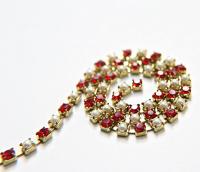 16ss Vintage Swarovski Rhinestone Chain Light Siam and Pearl (4mm) 0.5/1/2/5/15 Meters Wedding Bridal Supplies|Jewelry Making|Decoration