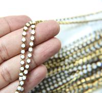 12SS Swarovski Vintage Rhinestone Chain White Alabaster (281) 3mm 0.5/1/2/5 Meters wedding decorations, strass chains