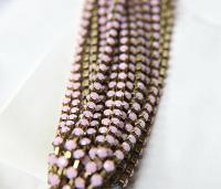 16SS Rhinestone Chain Swarovski in Rose Alabaster (293) 4mm 0.5/1/2/5/15 Meters jewelry making, embroidery materials, vintage findings, lace