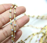 12 SS Vintage Fancy Rhinestone Chain Swarovski in Crystal Aurore Boreale 3mm 0.5/1/2/5 Mtr Wedding Bridal Supplies|Jewelry Making|Decoration