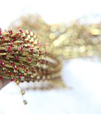 12 SS Vintage Fancy Rhinestone Chain Swarovski in Siam 3mm 0.5/1/2/5 Meters
