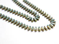 Swarovski Snake Baguette chain 7x3 mm in Pacific Opal (390) settings in Brass 0.5/1/2 Meters