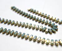 Swarovski Snake Baguette chain 7x3 mm in Pacific Opal (390) settings in Brass 0.5/1/2 Meters