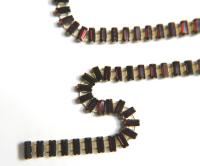 Swarovski Snake Baguette chain 7x3 mm in Burgundy (515) settings in Brass 0.5/1/2 Meters