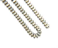 Swarovski Snake Baguette chain 7x3 mm in White Opal (234) settings in Brass 0.5/1/2 Meters Wedding Bridal Supplies|Jewelry Making|Decoration