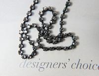 16ss Swarovski 2088 Chain in Flat Back Crystal Silver Shade (4mm) 0.5/1/2/5 Meters Vintage Black Settings