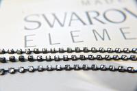 16ss Swarovski 2088 Chain in Flat Back Crystal Silver Shade (4mm) 0.5/1/2/5 Meters Vintage Black Settings