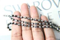 16ss Swarovski 2088 Chain in Flat Back Crystal Silver Shade (4mm) 0.5/1/2/5 Meters Vintage Black Settings
