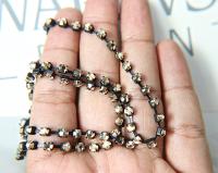16ss Swarovski 2088 Chain in Flat Back Crystal Golden Shadow (4mm) 0.5/1/2/5 Meters Vintage Black Settings Bridal Supplies|Jewelry Making