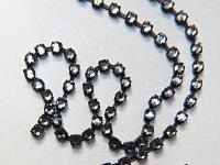 16ss Swarovski 2088 Chain in Flat Back Black Diamond (4mm) 0.5/1/2/5 Meters Vintage Black Settings Wedding Bridal Supplies|Decoration