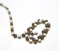 16 SS Rhinestone Chain Vintage Pressed Chatons in Chalk White & Black (4mm) 1/2/5/15 Meters