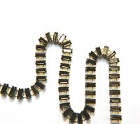 Swarovski Snake Baguette chain 7x3 mm in Smoky Quartz (225) settings in Brass 0.5/1/2 Meters