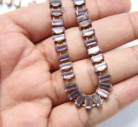 Swarovski Snake Baguette chain 7x3 mm in Light Amethyst (212) settings in Brass 0.5/1/2 Meters Bridal Supplies|Jewelry Making|Decoration