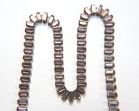 Swarovski Snake Baguette chain 7x3 mm in Light Amethyst (212) settings in Brass 0.5/1/2 Meters Bridal Supplies|Jewelry Making|Decoration