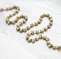 16ss Vintage Swarovski Rhinestone Chain in Crystal and Pearl (4mm) 0.5/1/2/5/15 Meters Wedding Bridal Supplies|Jewelry Making|Decoration