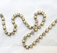 16ss Vintage Swarovski Rhinestone Chain in Crystal and Pearl (4mm) 0.5/1/2/5/15 Meters Wedding Bridal Supplies|Jewelry Making|Decoration
