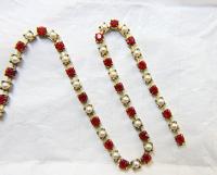 16ss Vintage Swarovski Rhinestone Chain Light Siam and Pearl (4mm) 0.5/1/2/5/15 Meters Wedding Bridal Supplies|Jewelry Making|Decoration