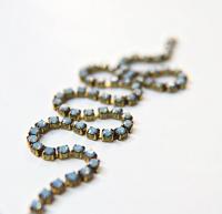 10SS Swarovski Rhinestone Cup Chain in White Opal Sky Blue 2.8mm Made in Austria 0.5/1/2/5 Meters vintage findings / jewelry making
