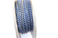 18pp Swarovski Vintage Chain in Sapphire (2.5mm) 0.5/1/2/5 Meters Brass Settings vintage findings, strass chains, craft supplies, rare