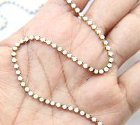 18pp Swarovski Vintage Chain in White Alabaster (2.5mm) 0.5/1/2/5 Meters Brass Settings Wedding Bridal Supplies|Jewelry Making|Decoration