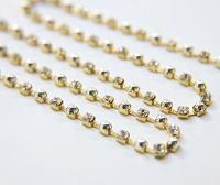 16ss Vintage Swarovski Rhinestone Chain in Crystal and Silver Pearls (4mm) 0.5/1/2/5/15 Meters Wedding Bridal Supplies|Decoration