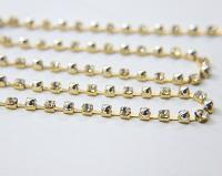 16ss Vintage Swarovski Rhinestone Chain in Crystal and Silver Pearls (4mm) 0.5/1/2/5/15 Meters Wedding Bridal Supplies|Decoration