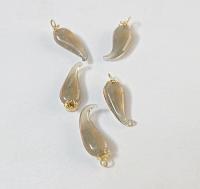 Vintage styled Chili Handmade Dangle in glass 25 mm long in Light Grey Opal (6/30 pieces)