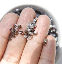 Swarovski (4mm) Smoked Topaz Comet Argent Light Bicones 36/72/144/432/720 Pieces jewelry making findings, craft supplies, PREMIUM MATERIALS