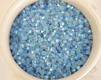 Swarovski (3/4mm) Aquamarine AB 2X FC Bicones Beads Rainbow 36/72/144/432/720 Pieces (202), embellishments couture, jewelry making