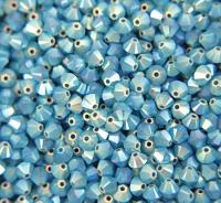 4mm Dark Caribbean Blue Opal (395) 2X Aurore Boreale Swarovski Bicone Cuts beads AB 36/72/144/432/720 Pieces embellishment couture