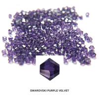 4/6MM Purple Velvet Swarovski Bicone Beads 36/72/144/432/720 Pieces (277) rare beads, jewelry supplies, embroidery materials, vintage supply