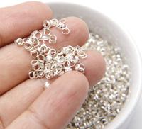 Silver Plated Tube Beads 5/10/100/500 Grams 2.5/3/3.6mm Haute Couture Embroidery