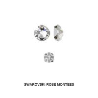 16ss Clear Flatback Swarovski Rose Montees, 4mm Silver Plated Mounted Rose Montees in colors sewon embroidery materials tailoring wedding