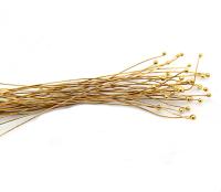 Handmade Brass two Ball Headpins 24/28/30 gauge - 2.75 inch long - 70mm 20/50/150 grams vintage supply, wire craft supply, jewelry making