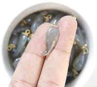 Vintage styled Chili Handmade Dangle in glass 25 mm long in Light Grey Opal (6/30 pieces)