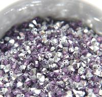 Swarovski (4mm) Amethyst Comet Argent Light Bicones Beads 72/144/432/720 Pieces jewelry making craft supplies, loose beads, vintage findings