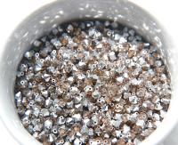 Swarovski (4mm) Light Smoked Topaz Comet Argent Light Bicones Beads 36/72/144/432/720 Pieces VINTAGE SWAROVSKI, jewelry making, embroidery