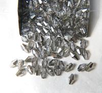 Swarovski 5205 7x5mm Crystal Elongated Bicone in Silver Night 20/72/144/432/1000 Pieces jewelry making Vintage beads, jewelry making